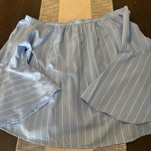 Hanes Light Blue Striped A-Line Skirt